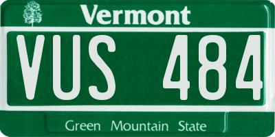 VT license plate VUS484