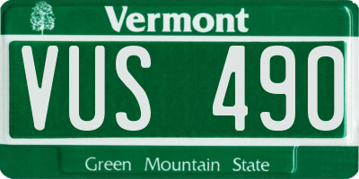 VT license plate VUS490