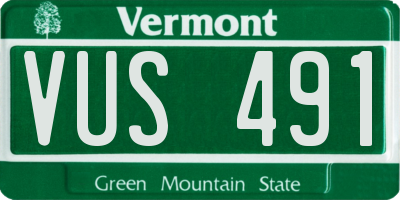VT license plate VUS491