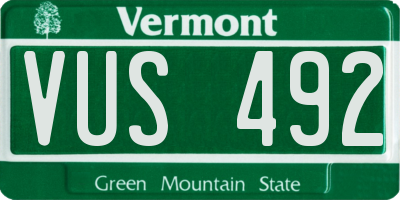 VT license plate VUS492