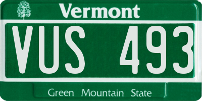 VT license plate VUS493