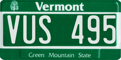 VT license plate VUS495