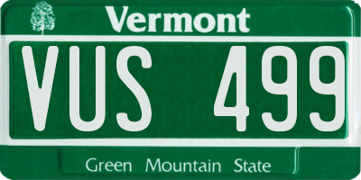 VT license plate VUS499