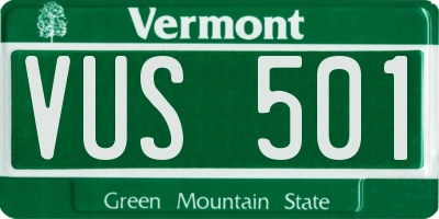 VT license plate VUS501