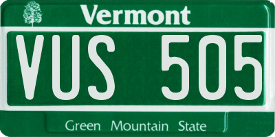VT license plate VUS505