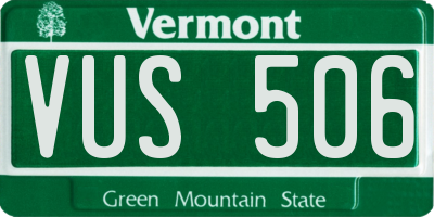 VT license plate VUS506