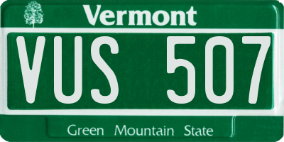 VT license plate VUS507