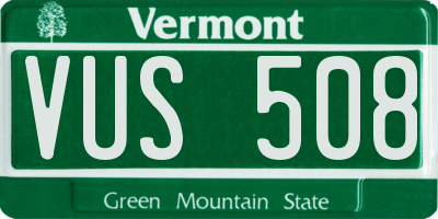 VT license plate VUS508