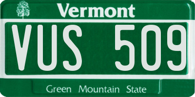VT license plate VUS509