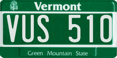 VT license plate VUS510
