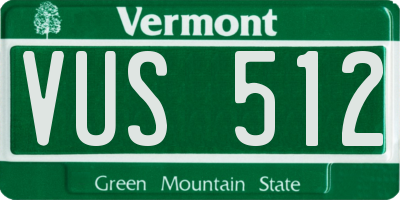 VT license plate VUS512
