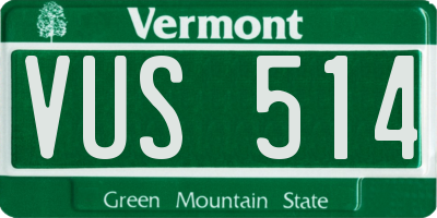 VT license plate VUS514