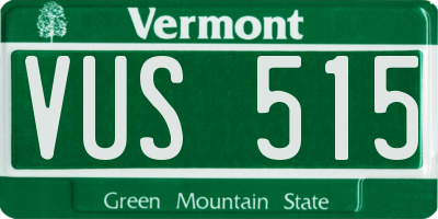 VT license plate VUS515