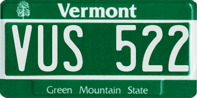 VT license plate VUS522