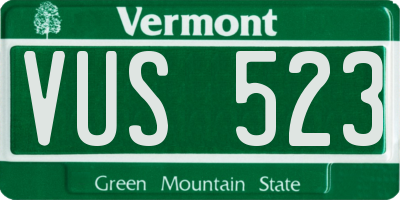 VT license plate VUS523