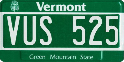 VT license plate VUS525