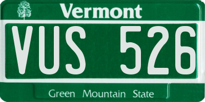 VT license plate VUS526