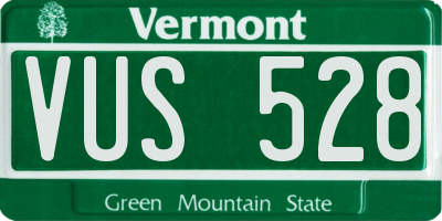 VT license plate VUS528