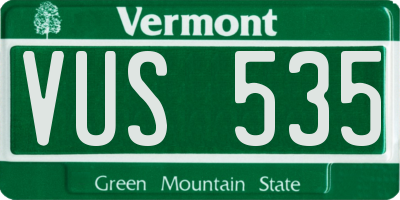 VT license plate VUS535