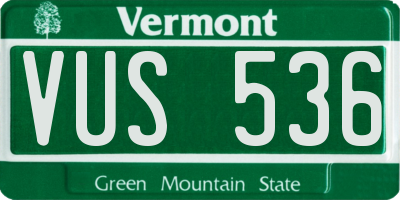 VT license plate VUS536