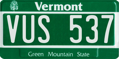 VT license plate VUS537