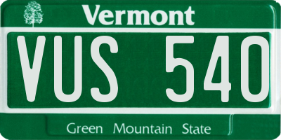 VT license plate VUS540