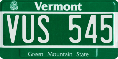 VT license plate VUS545