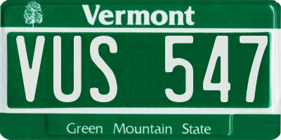 VT license plate VUS547