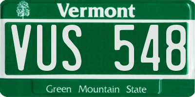 VT license plate VUS548