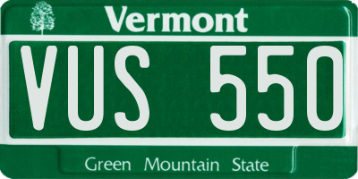 VT license plate VUS550