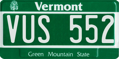 VT license plate VUS552