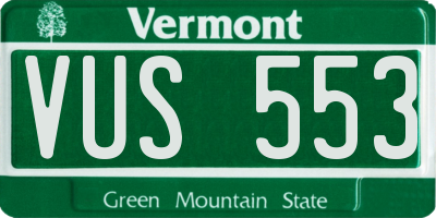 VT license plate VUS553