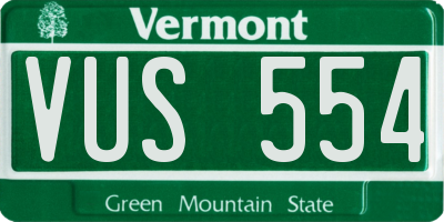 VT license plate VUS554