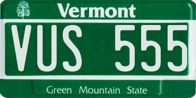 VT license plate VUS555