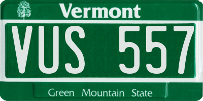 VT license plate VUS557