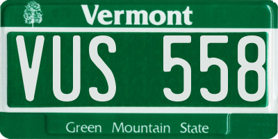 VT license plate VUS558