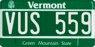 VT license plate VUS559