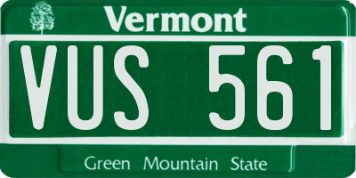 VT license plate VUS561