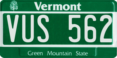VT license plate VUS562