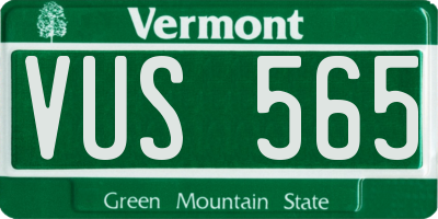 VT license plate VUS565
