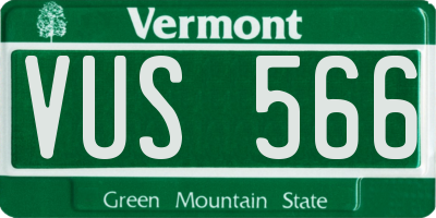 VT license plate VUS566