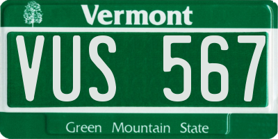 VT license plate VUS567
