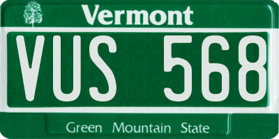 VT license plate VUS568