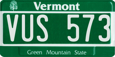 VT license plate VUS573