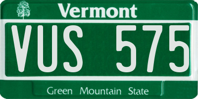 VT license plate VUS575