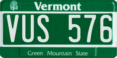 VT license plate VUS576