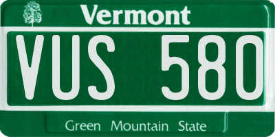VT license plate VUS580