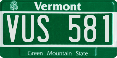VT license plate VUS581