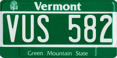 VT license plate VUS582