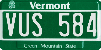 VT license plate VUS584